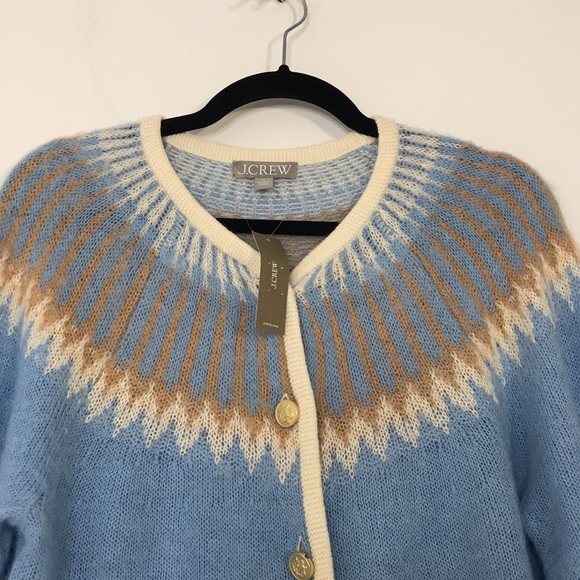 NWT J.CREW Fair Isle cardigan sweater in brushed yarn - Picture 6 of 12